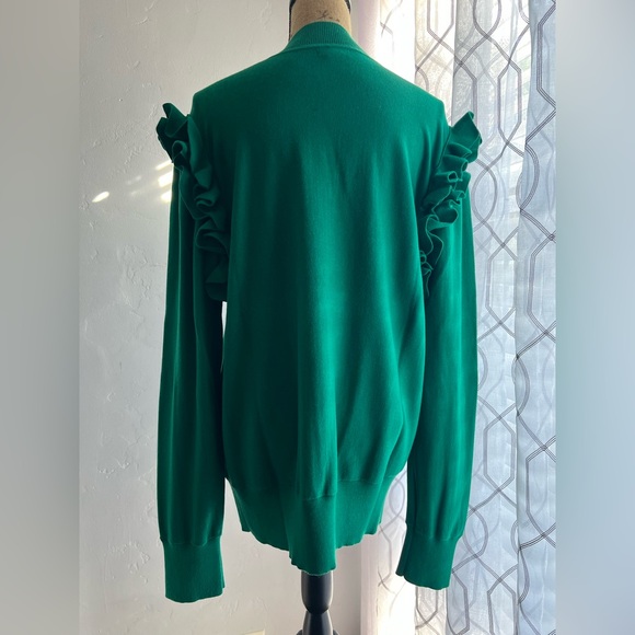 Green Ruffle Sweater - Picture 3 of 12